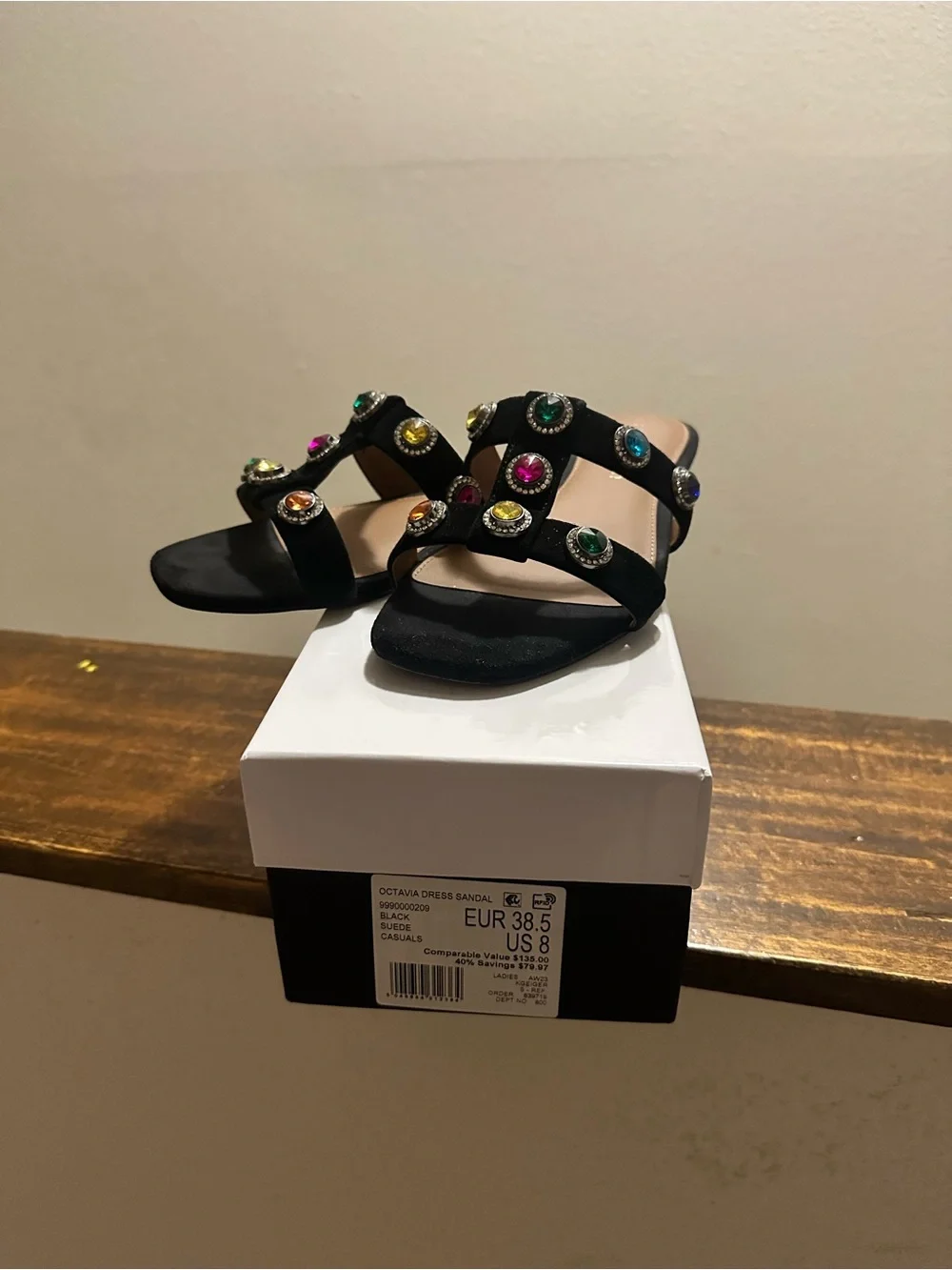 Kurt GeigerOctavia Suede Jeweled Slide Sandals